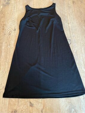 Teddi minimalist, sleeveless black high-neck shift dress. 10